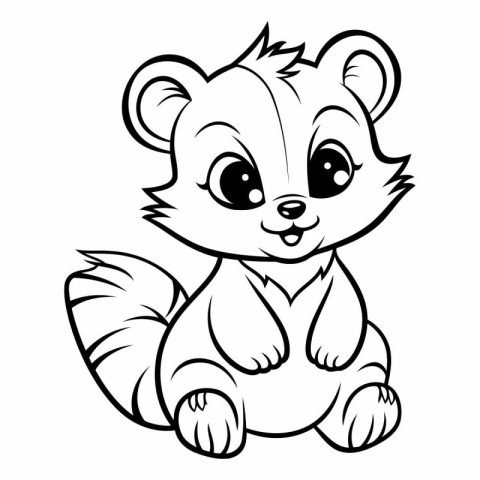 Mascot Illustration of Cute Squirrel Animal for Coloring Book