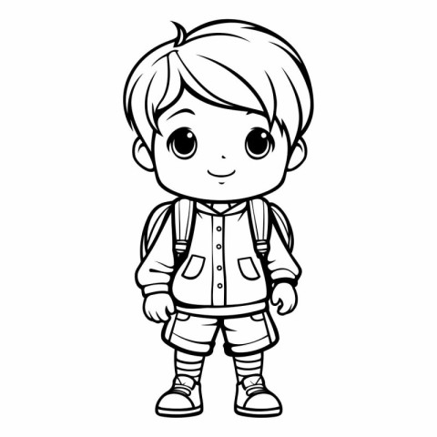 Vector illustration of Cute Little Boy Cartoon Character for Col