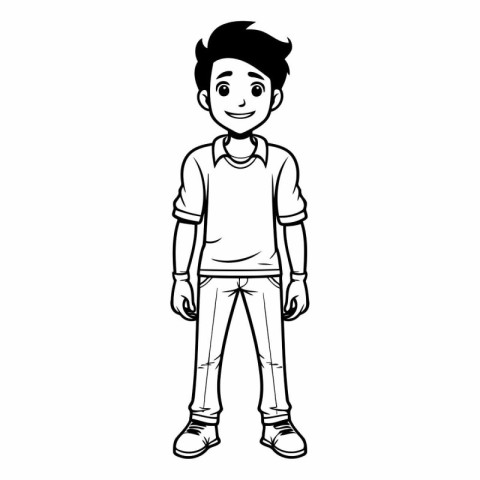 young man avatar cartoon character vector illustration graphic d