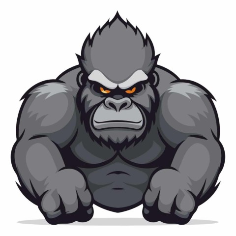 Gorilla vector illustration. Isolated on a white background.