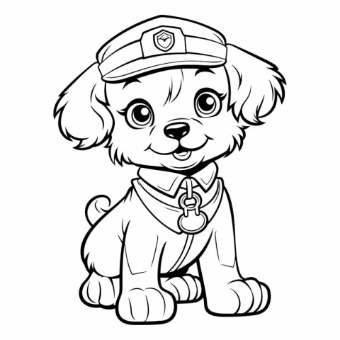 Puppy Police Dog - Coloring Book for adults and children