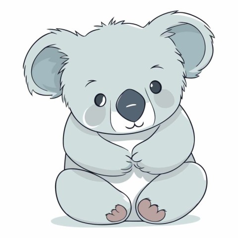 Cute cartoon koala on a white background.