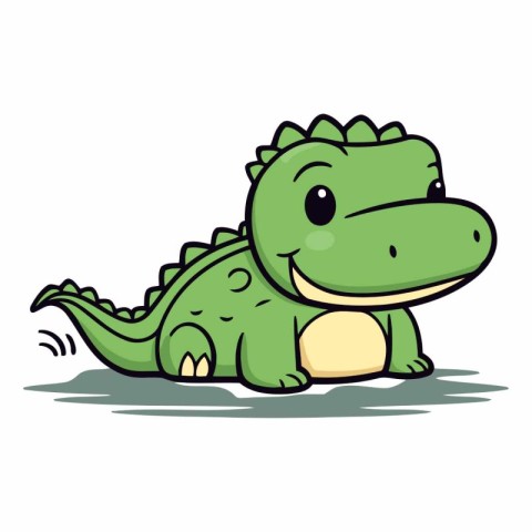 Cute crocodile isolated on a white background.