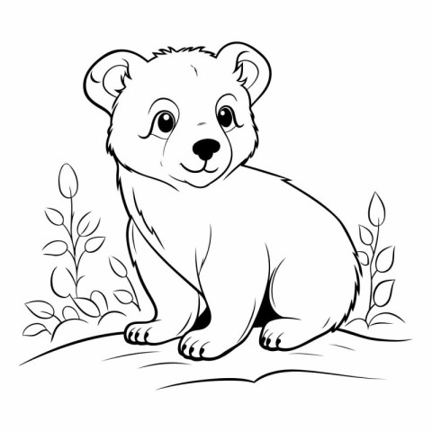 Coloring book for children. Cute little bear.