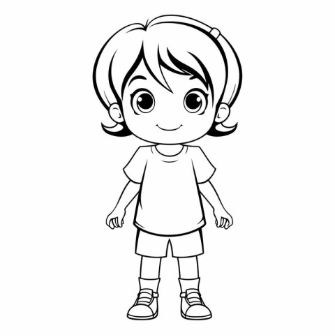 cute little boy with t-shirt cartoon vector illustration graphic