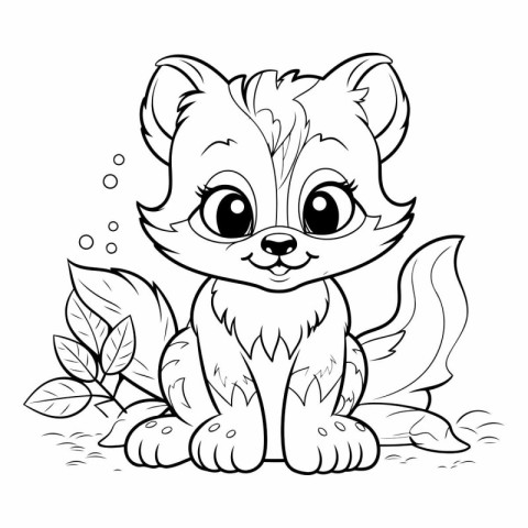 Coloring book for children: Cute squirrel.