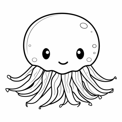 Coloring book for children: cute jellyfish.