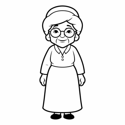 Grandmother cartoon icon. Grandparent family member and senior t