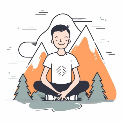 mountain. mountains. leisure. exercise. activity. illustration.