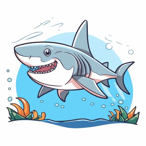 Shark cartoon icon of a shark vector icon.