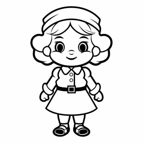 cute little girl with bavarian clothes cartoon vector illustrati