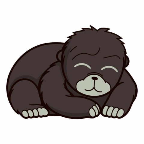 Gorilla sleeping icon. Cartoon illustration of gorilla sleeping