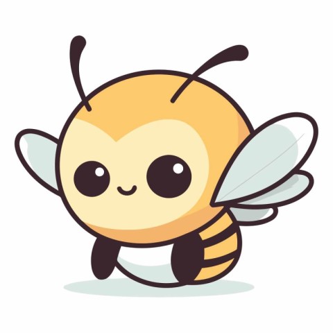 Cute cartoon bee isolated on a white background.