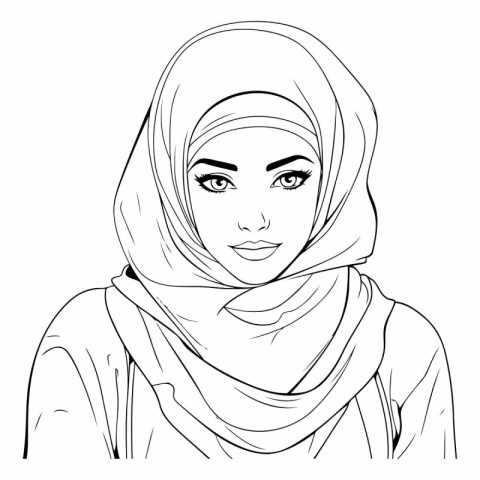 Arabic woman in hijab. sketch for your design