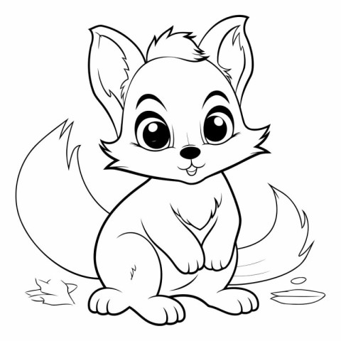 Cute squirrel - Coloring book for children.