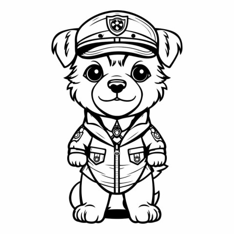 Puppy dog in police uniform for your design