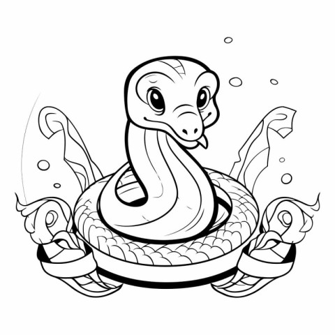 Snake Coloring Page Outline for Kids.