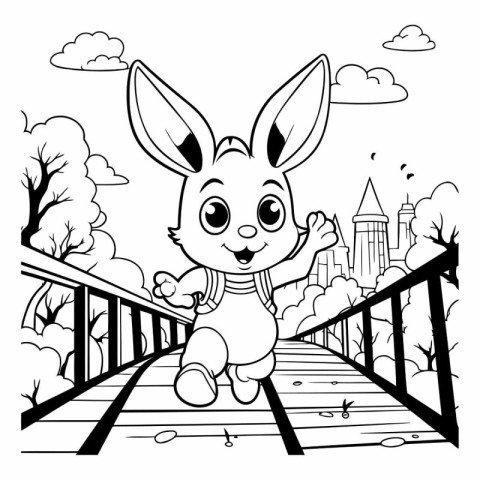 Cute rabbit cartoon design. Animal zoo life nature and fauna the