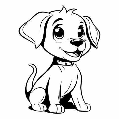 Illustration of a Cute Cartoon Puppy on a white background