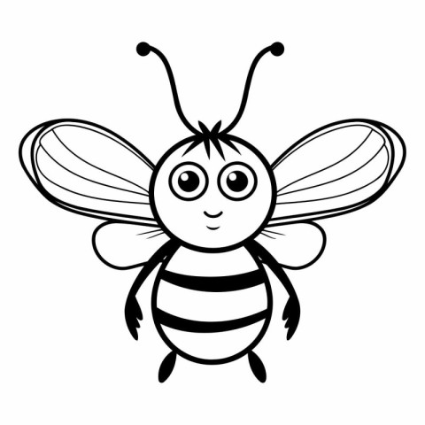 Cute cartoon bee. Coloring book for children.