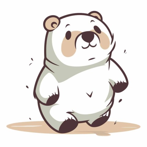 Illustration of a cute panda bear sitting on a white background