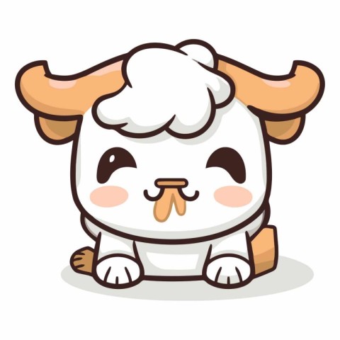 Sheep character design. Cute sheep mascot.