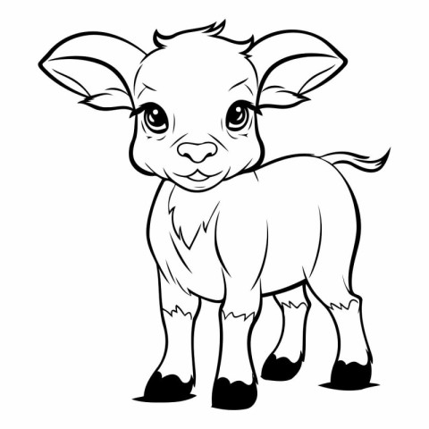 Cute cartoon sheep on a white background for your design