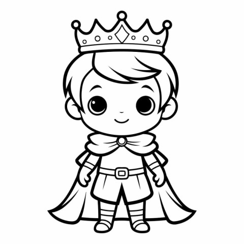 Coloring Page Outline Of Cute Cartoon King Fairy Tale Character