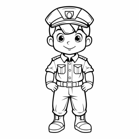 Coloring Page Outline Of Cartoon Police Officer or Policeman Cha