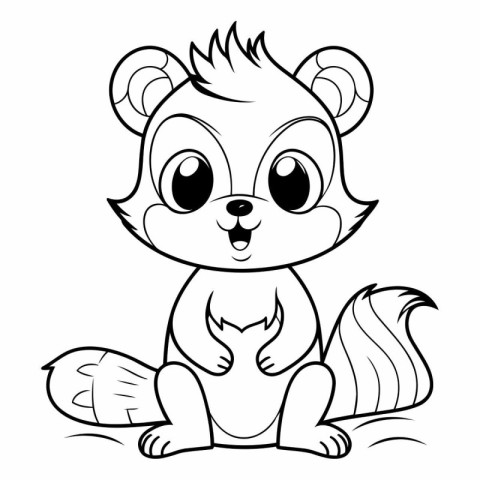 Mascot Illustration of Cute Squirrel Animal for Coloring Book