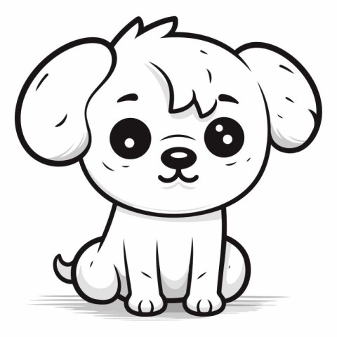 Cute cartoon puppy. isolated on white background.