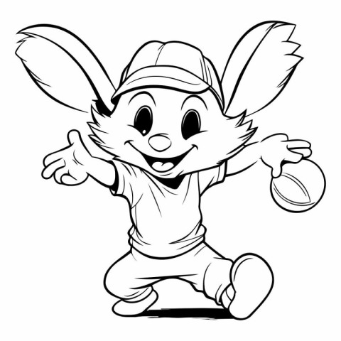 Easter Bunny Cartoon Mascot Character ready for vinyl cutting.