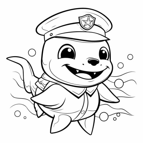 Coloring book for children: Captain of the ship