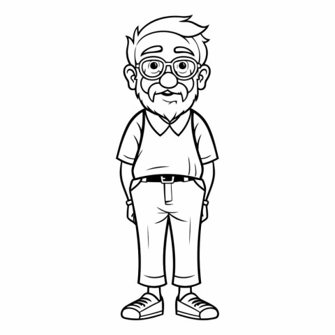 Grandfather Cartoon Mascot Vector Illustration. Grandfather Cart