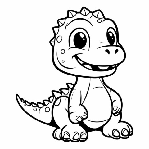 Cute Dinosaur Cartoon Mascot Illustration Isolated on White Back