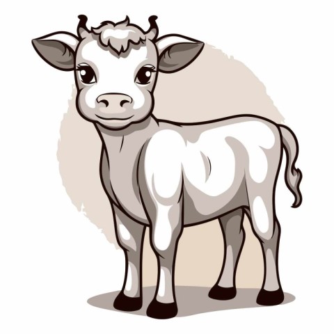 Cute cartoon cow on a white background for your design