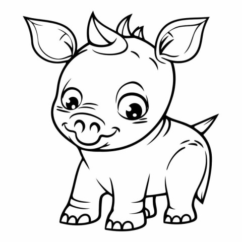 Coloring book for children: Cute cartoon pig.