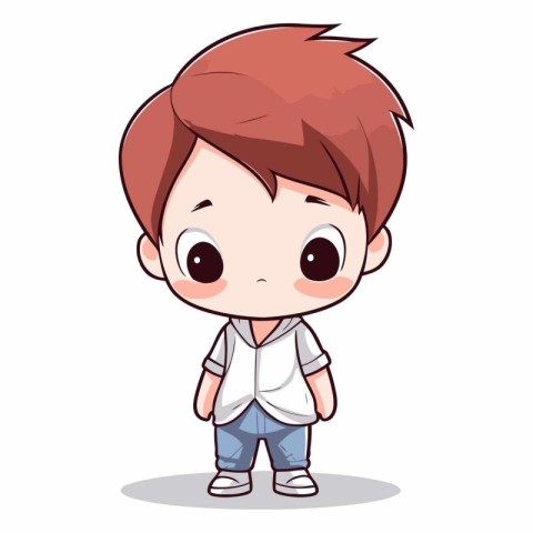 cute little boy cartoon vector illustration graphic design vecto