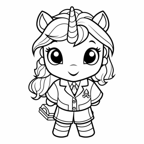 Coloring Page Outline Of Cute Unicorn Fantasy Animal Vector Illu