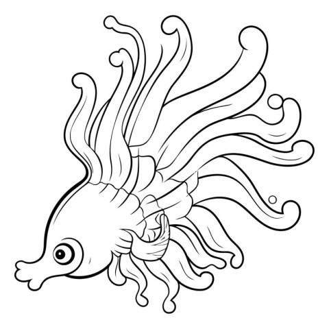 Coloring book for children: an illustration of a sea fish.