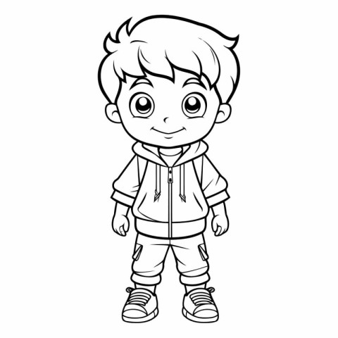 Vector illustration of Cute Little Boy Cartoon Character for Col