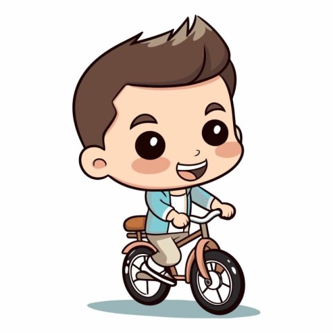 Boy Riding Bike - Cute Cartoon Vector IllustrationÃ¯Â»Â¿