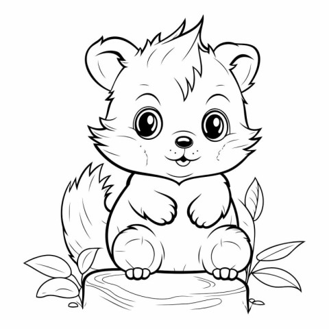 Cute chipmunk - Coloring book for adults and children