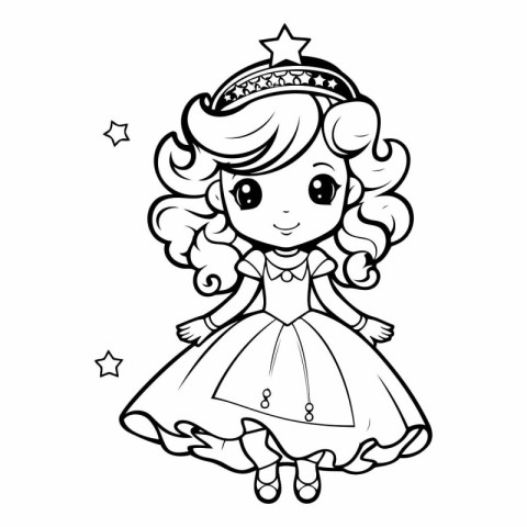 Coloring book for children: princess of a little princess.