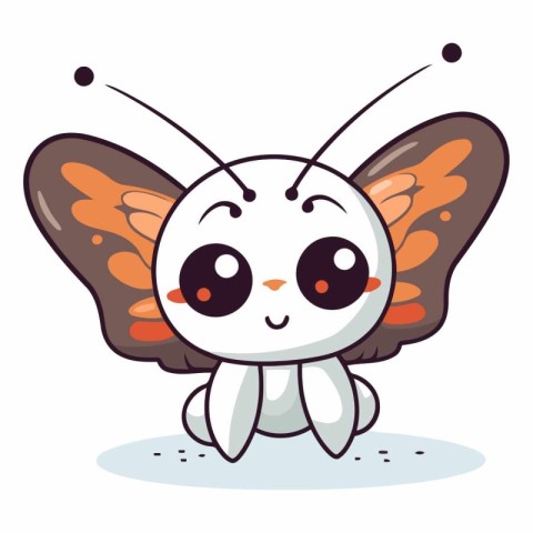 Cute Butterfly Cartoon Mascot Character.