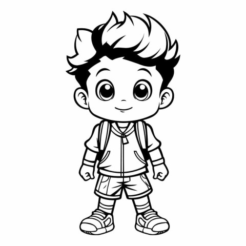 Vector illustration of Cute Little Boy Cartoon Character for Col