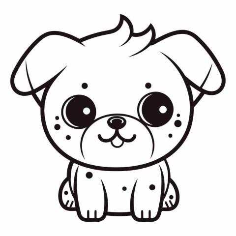 Cute cartoon dog isolated on a white background.