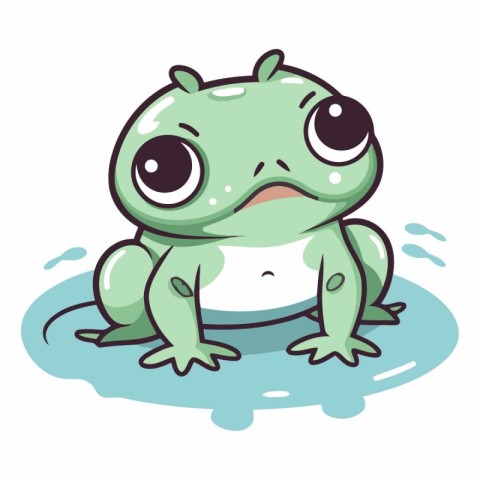 Frog cartoon character of a cute cartoon frog.