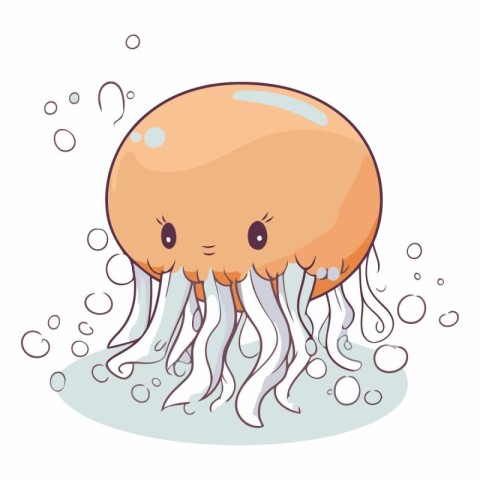 Cute cartoon jellyfish of a cute jellyfish.