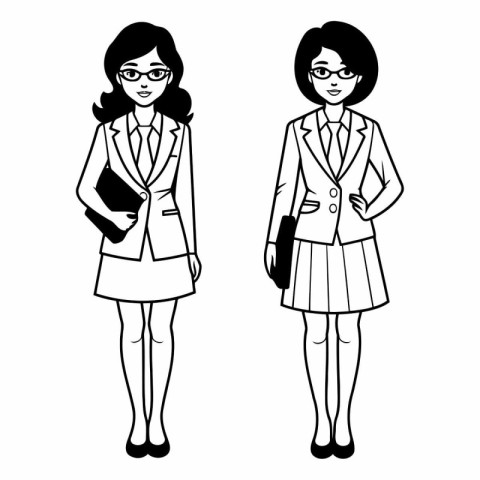 executive business women cartoon vector illustration graphic des